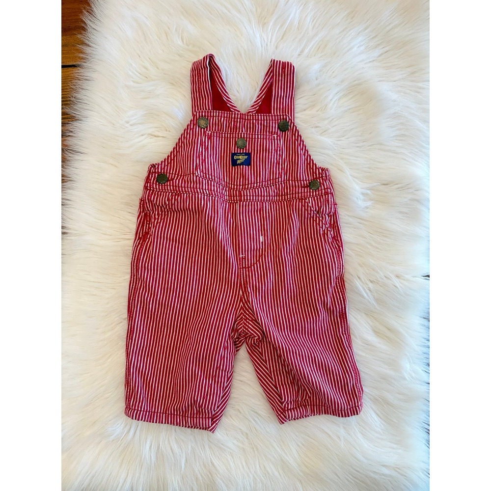 Overall Oshkosh Vintage red and white stripe size‎ 3/6m EUC